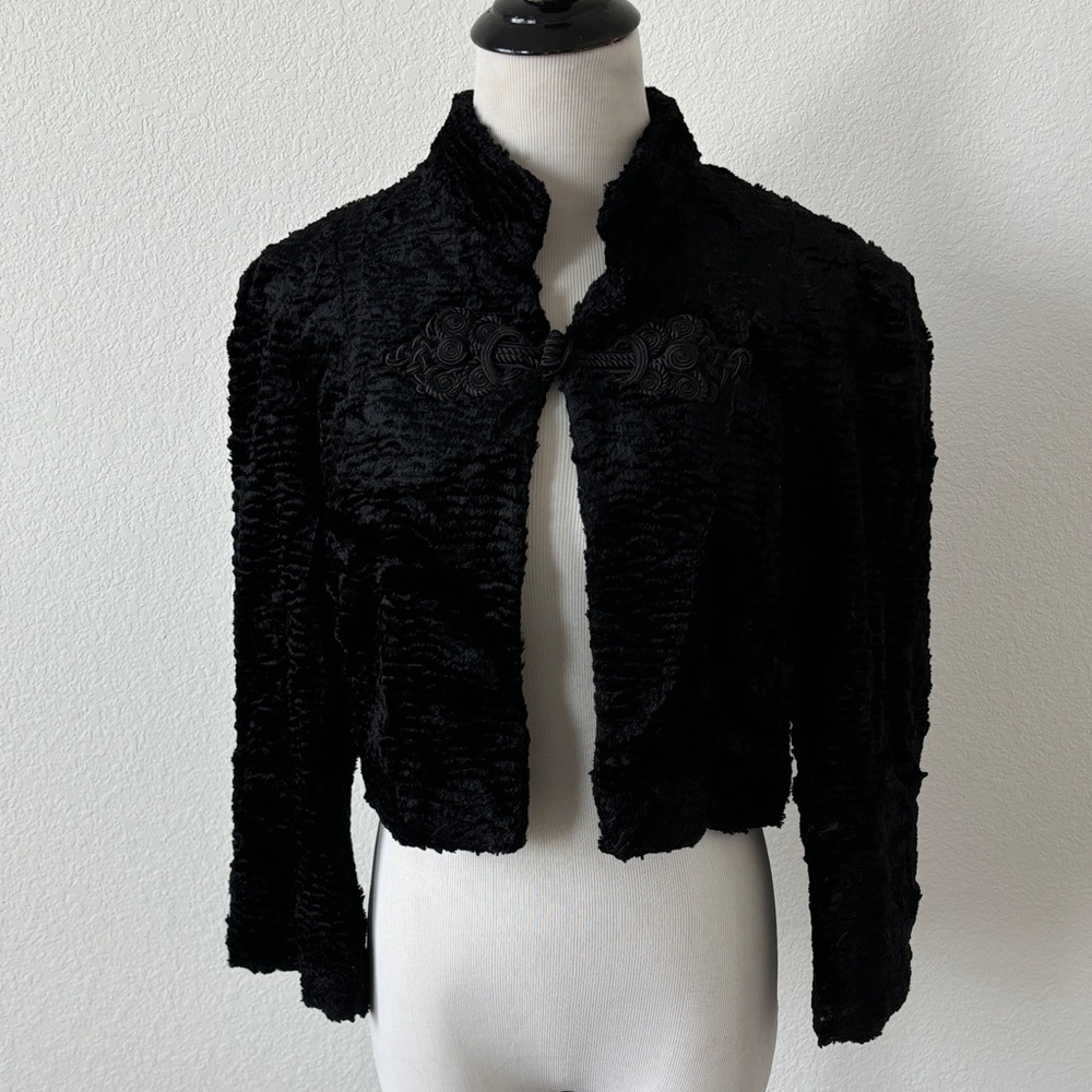 Vintage Faux Astrakhan Bolero Jacket